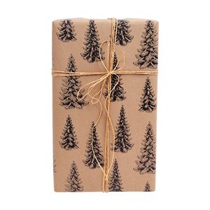 Wholesale 80g Double-Sided Kraft Print <b>Christmas</b> Custom 43cm X 10m Roll Wrapping Paper for Packaging - Product Image 1