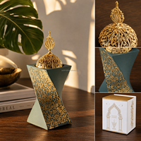 Brûleur d'encens en résine torsadée Bakhoor, boîte cadeau de luxe pour l'aromathérapie, encensoir en calligraphie arabe dorée, 4 couleurs, Ramadan, Eid Festival