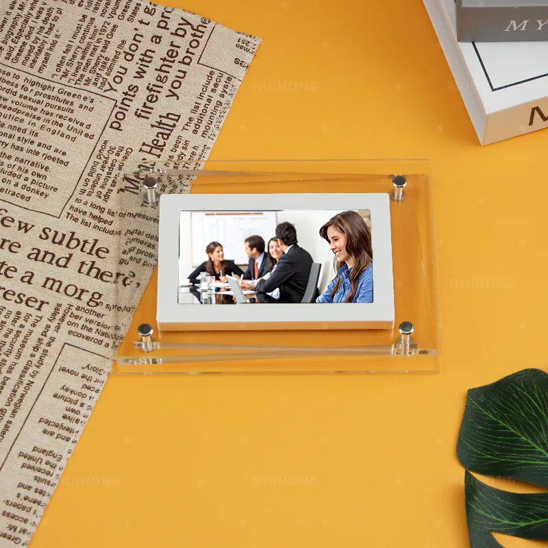 Largement utilisé Coloré NFT Transparent album électronique numérique Cadeaux d'affaires haut de gamme Lecteur acrylique mouvement vidéo cadre photo