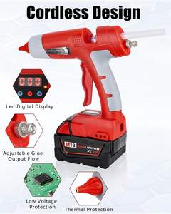 Kit de <span class=keywords><strong>Pistola</strong></span> de Pegamento Caliente Digital LED Inalámbrica QIYUN, Batería de 18V, 10 Barras de Pegamento Caliente de 0.43'', Material ABS - Product Image 4