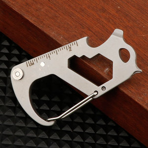 Outil multifonction en acier inoxydable pour le <span class=keywords><strong>sport</strong></span>, le <span class=keywords><strong>camping</strong></span>, la randonnée, l'EDC, ouvre-bouteille, mousqueton avec couteau - Product Image 4