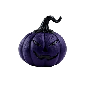 Figura de Calabaza <span class=keywords><strong>Morada</strong></span> de Resina Personalizada con Rostro Malvado Espeluznante para Decoración de Halloween, Manualidades, Adorno, Regalo - Product Image 1