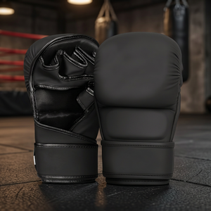 Guantes de Boxeo Unisex BST con Correa de Muñeca Ajustable, Cierre de Velcro, Interior de Algodón y Gel, Medios Dedos Descubiertos - Equipo Deportivo Protector - Product Image 4