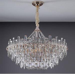 Đèn chùm pha lê kiểu Mỹ mới <span class=keywords><strong>2025</strong></span>, chất liệu sắt mạ vàng, trang trí phòng khách, đèn treo sang trọng, đèn tròn lớn - Product Image 3