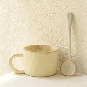 Taza de Café de Cerámica con Diseño Floral Vintage y <span class=keywords><strong>Cuchara</strong></span> para Remover Hecha a Mano, para el Hogar, Té de la Tarde Elegante y Regalos - Product Image 3