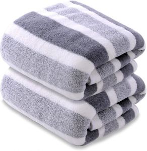 Serviettes de plage en microfibre à séchage rapide, sans sable, à rayures ou de couleur unie, personnalisables avec logo, en tissu doux, les plus vendues - Product Image 1