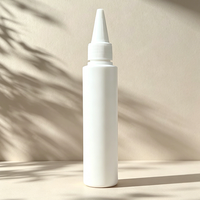 Bouteille en plastique PE à embout fin, bouteille à visser avec bouchon à bec torsadé pour huile capillaire