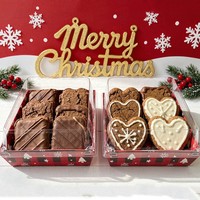 Boîtes d'emballage pour desserts, petites boîtes à gâteaux, boîtes à biscuits, boîtes jetables à emporter, boîtes cadeaux à thème de Noël, boîtes de pâtisserie, boîtes alimentaires