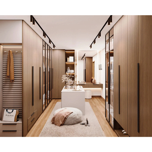Placards de chambre à coucher Walk-in durables Conceptions de verre contreplaqué <span class=keywords><strong>pour</strong></span> chambre principale Amoires Armoires japonaises <span class=keywords><strong>pour</strong></span> meubles de maison Hôtel Villa - Product Image 2
