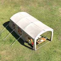 Tente gonflable extérieure de camping, tente tunnel étanche entièrement automatique pour deux chambres et un salon