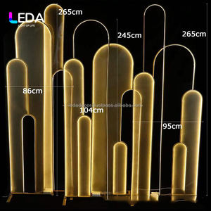 LEDA Arche de lumière de mariage en métal personnalisée, support de fleurs de scène avec fils de route pour les décorations de fête - Product Image 3
