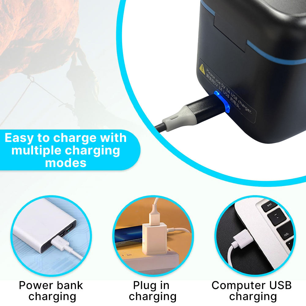 Hongdak New Suitable for GoPro Accessory 13 Three Charge Charger+3 Battery Set Storage Fast Charging case