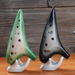 Ocarina professionnelle 12 trous en porcelaine craquelée, accordage précis, instrument de musique pour performance professionnelle - Product Image 3