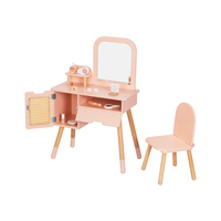 Table de toilette en bois pour enfants, coiffeuse de princesse pour filles, ensembles de maquillage de mode, jeu d'imitation pour enfants