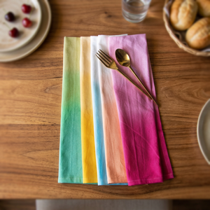 Paño de Cocina de Algodón Absorbente de Color Sólido, Tejido Rectangular, Teñido Liso, Ecológico, Lavable a Máquina, Diseño Degradado Verde - Product Image 1