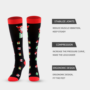 Nouvelles chaussettes de compression en nylon pour adultes, pour l'hiver, Noël et Halloween, pour le commerce transfrontalier, avec motifs Wish Explosions et chaussettes de Noël à motifs. - Product Image 2