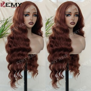Parrucca Sintetica KEMY HAIR per Donne, Nera, 13*6 HD Lace Frontal Glueless, Ondulata, con Pizzo Trasparente - Product Image 3