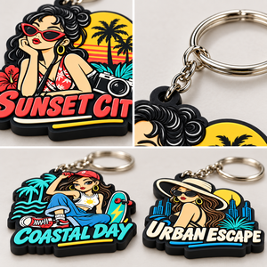Porte-clés en PVC de forme irrégulière personnalisés avec des motifs de dessins animés colorés pour des cadeaux promotionnels - Product Image 3