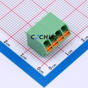 1752120 Spring Terminal Block Through hole Component (THT),P=3.5mm Connector 3.5mm Green Through Hole 4P - Product Image 1