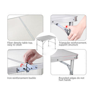 Mesa dobrável ajustável para cozinha, piquenique de alumínio leve para acampamento - Product Image 2