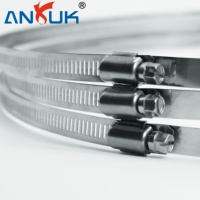 Collier de serrage en acier inoxydable personnalisé 304 316 Bande extra résistante 20 mm à 300 mm Collier de serrage à haute charge pour moteurs industriels et systèmes de fluides