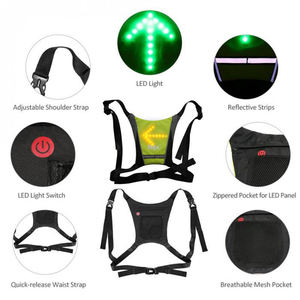 Chaleco reflectante LED recargable por USB para equipo al aire libre, chaleco inalámbrico elástico ajustable de alta visibilidad personalizable - Product Image 1