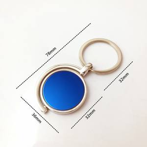Оптовая продажа, пустой круглый металлический брелок из цинкового сплава, настраиваемый логотип, вращающийся держатель ключей, рекламный брелок - Product Image 5