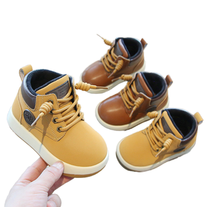 Bottes Chelsea pour enfants 2026 Hiver à lacets doublées polaire respirantes semelle intermédiaire en PVC unisexe bottines chaudes en cuir véritable - Product Image 1