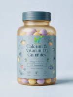 Permen Kunyah Kalsium Vitamin D3 OEM 500mg Per-Sajian Mendukung Suplemen Diet Vegan Bebas Gluten dan Kacang 60 Permen Kunyah