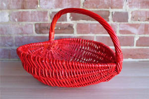 Panier de <span class=keywords><strong>rangement</strong></span> en forme de cœur, petit panier rouge OEM pour fleurs et fruits, benne à cadeaux en <span class=keywords><strong>osier</strong></span> tissé avec poignée, vente en gros, 10 pièces - Product Image 5