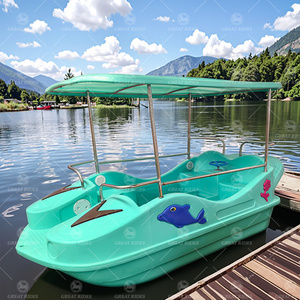 Bateau à pédales 4 places en plastique PE pour enfants, parcs, stations balnéaires <span class=keywords><strong>et</strong></span> location commerciale aquatique - Product Image 4