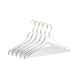 Chất Lượng Cao Matte Vàng Móc Lucite Móc Rõ Ràng Acrylic Treo Móc Cho Quần Áo Áo Khoác Áo Sơ Mi Tủ Quần Áo Tủ Quần Áo Tổ Chức - Product Image 1