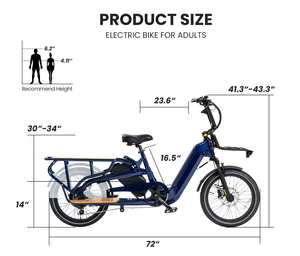 Vélo cargo électrique OEM 750W à moteur central, vélo électrique à pneus larges <span class=keywords><strong>pour</strong></span> la famille - Product Image 4