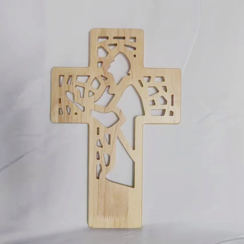 Wholesale custom wooden crafts wood cross for gifts wooden cross religion home wall decoration