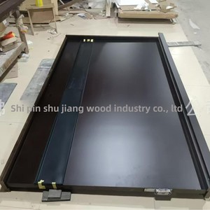 Pintu Putar Komposit Kayu Solid Baja Tahan Karat dengan Poros Eksentrik Fitur Anti Maling Desain Sederhana untuk Pintu Masuk Villa - Product Image 2