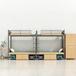 School Furniture Dormitory Furniture Steel <b>Metal</b> <b>Double</b> <b>Bed</b> <b>Frame</b> - Product Image 1