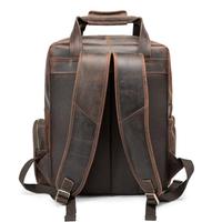 Sac à dos de voyage en cuir de vachette pleine fleur de luxe avec logo personnalisé pour hommes véritable Crazy Horse cuir sac à équipement numérique et appareil photo