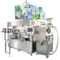 Máquina Automática de Alta Velocidad para Llenado y Tapado de Bolsas con Boquilla para Líquidos, Pastas, Salsas a Base de Agua y Aceite, Miel y Cosméticos