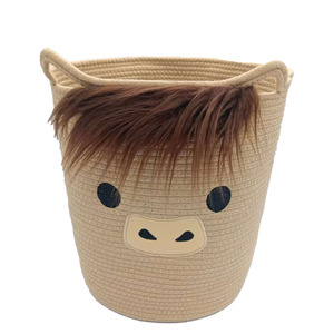 Cesta de almacenamiento de cuerda de algodón plegable con diseño de dibujos animados, organizador de tela funcional para ropa, ropa de cama, olla de comida para uso en armario - Product Image 4