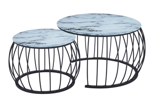 Mesa de Centro Moderna de 2 Niveles con Tapa de Vidrio Templado, Estante de Ratán de <span class=keywords><strong>PVC</strong></span> y Patas de Metal para Sala de Estar - Product Image 5