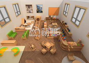 Moetry legno massello Montessori classe <span class=keywords><strong>Set</strong></span> di mobili per scuola materna scuola materna scuola materna per neonati e bambini - Product Image 5