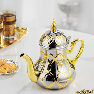 Théière marocaine en acier inoxydable, design arabe, minimalisme moderne - Product Image 2