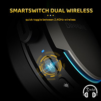 BINNUNE BW03 Auriculares Inalámbricos para Juegos de Modo Dual con Micrófono Desmontable Over-Ear para PC/PS5/Xbox
