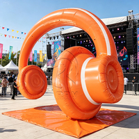 Grande Arche Gonflable en PVC de la Marque KARRY en Forme de Casque Audio, Décoration Personnalisée pour Entrée de Festival de Musique, Publicité, Installation Facile pour Événements