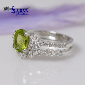 แหวนสีเขียวออกแบบได้ตามต้องการใหม่แหวนเงินแท้925เงินแท้แหวนปรับแต่งเครื่องประดับผู้ผลิต sarva jaipur สร้าง - Product Image 2