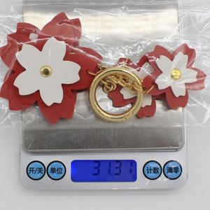 Stylish Pu Leather Flower Bag Charm <b>Custom</b> New Style Cherry Blossom <b>Keychain</b> for Gifts - Product Image 2
