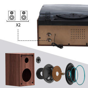 Classique MDF Rétro Record Vinyle Lecteur Phonographe avec cache-poussière <span class=keywords><strong>Bluetooth</strong></span> Am FM <span class=keywords><strong>Radio</strong></span> <span class=keywords><strong>Cassette</strong></span> <span class=keywords><strong>CD</strong></span> <span class=keywords><strong>USB</strong></span> Tourne-disque En Bois - Product Image 6