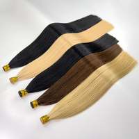 Extensions de cheveux humains vierges européens 100 % naturels, prêtes à être expédiées, double épaisseur, cuticules intactes, extensions de cheveux humains à pointe en I