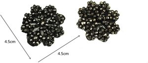 Pair Bead Flower <b>Shoe</b> <b>Decoration</b> Crystal <b>Shoes</b> Clip With Glass Beads <b>Shoe</b> Accessories Black - Product Image 2