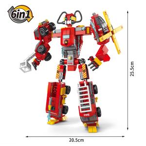 Blocs de construction Lele Brother Color Bag 6 en 1 Robot de <span class=keywords><strong>pompier</strong></span> Jouet de construction éducatif Cadeau pour enfants - Product Image 4